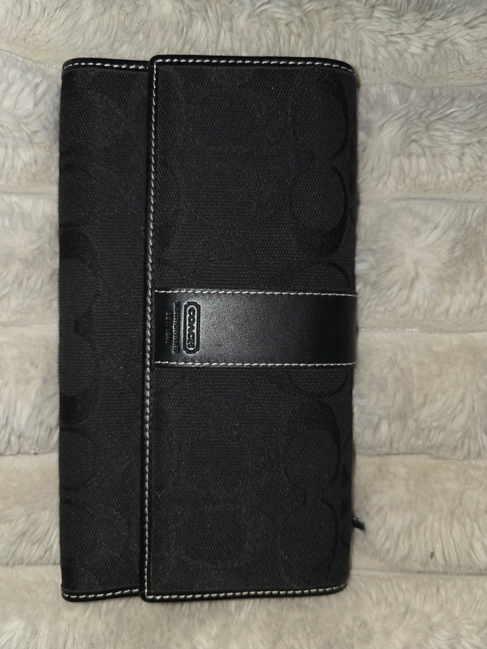 Coach Black Signature Continental Clutch Wallet